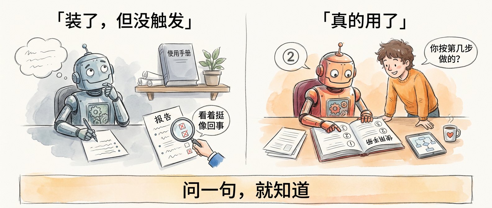 装了但没触发，真的用了，问一句就知道