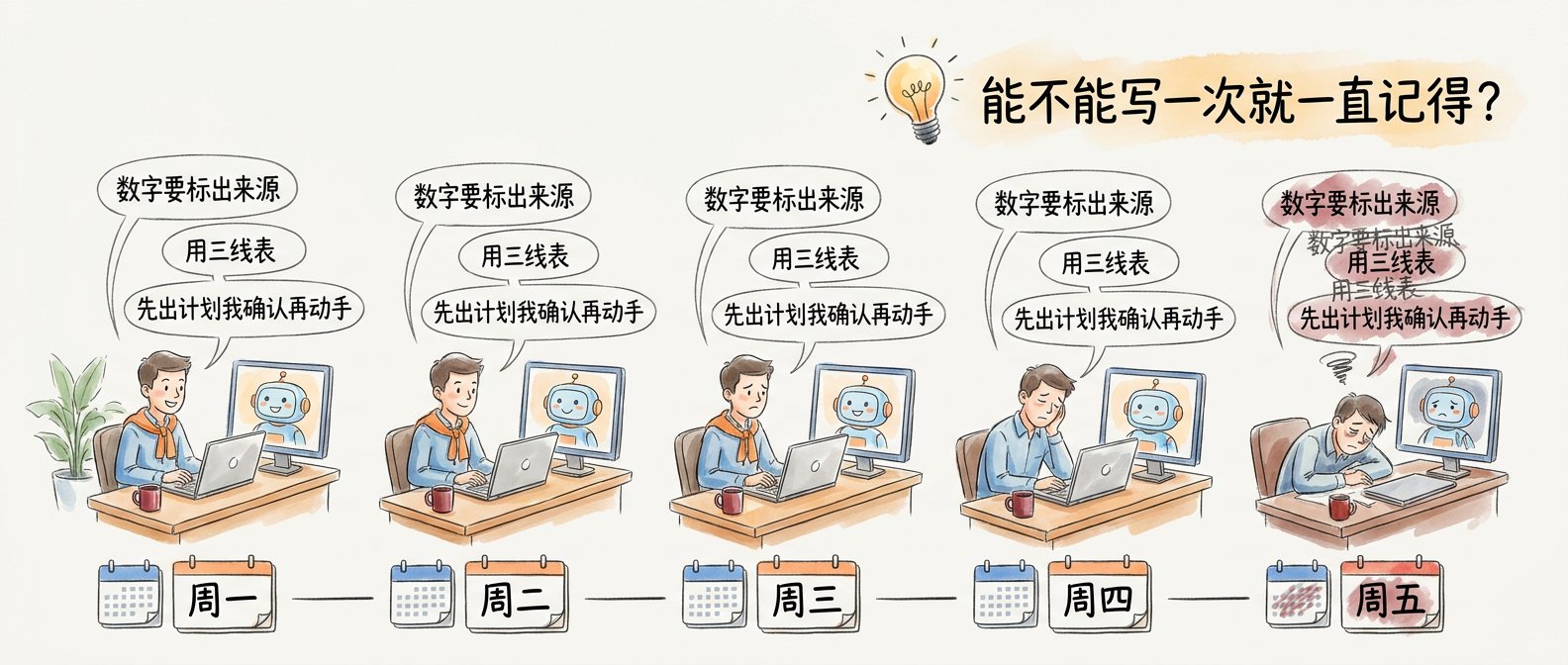 周一到周五，同样三句话说了五遍